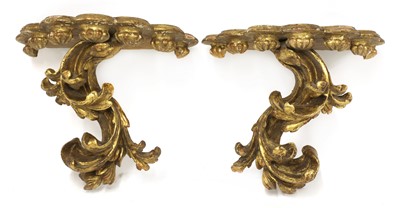 Lot 429 - A pair of gilt softwood wall brackets