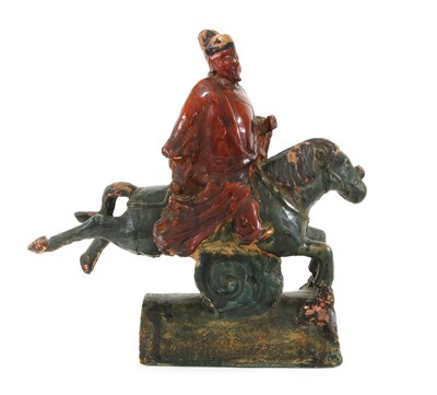 Lot 101 - A Chinese pottery roof tile