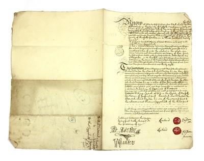 Lot 197 - Nine late 17th early 18th century paper documents