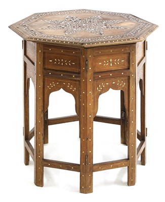 Lot 145 - An Indian bone inlaid hardwood octagonal occasional table