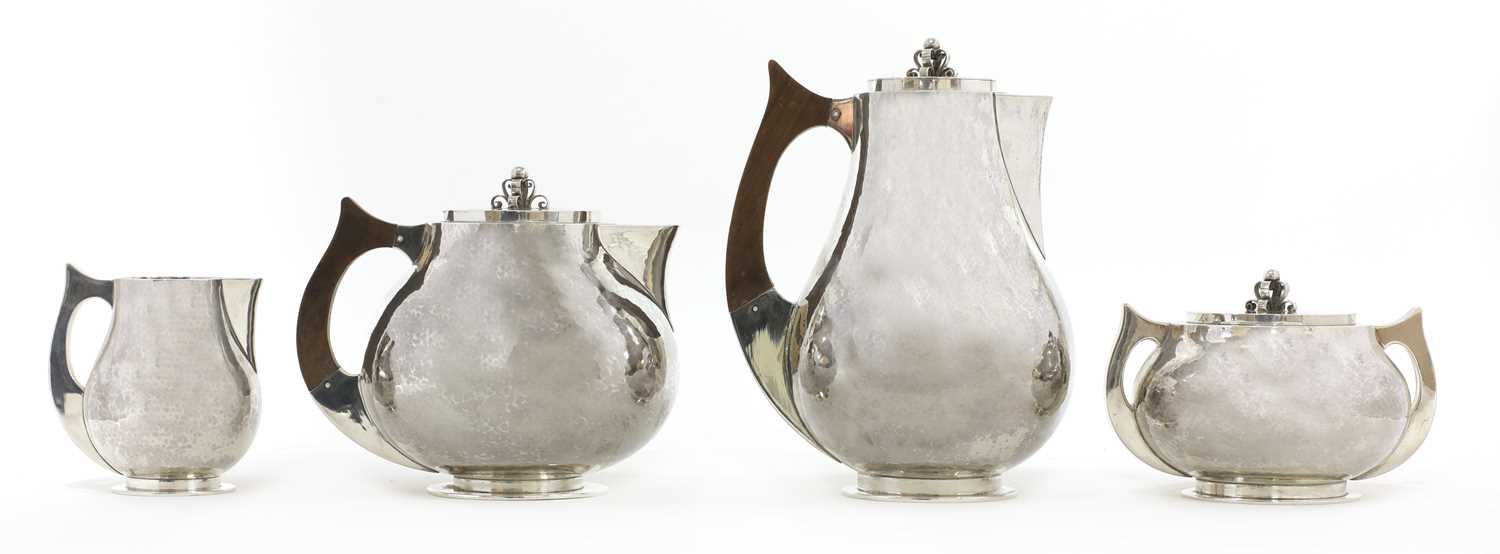 Lot 480 - A Danish four-piece coffee and tea service