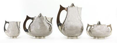 Lot 480 - A Danish four-piece coffee and tea service