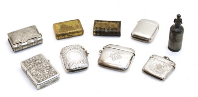 Lot 330 - A planished silver vesta