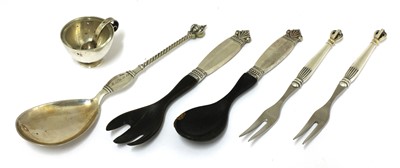 Lot 479 - A Danish .925 standard salt and spoon