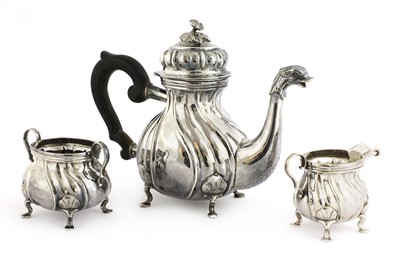 Lot 38 - A Continental .830 standard three-piece tea set