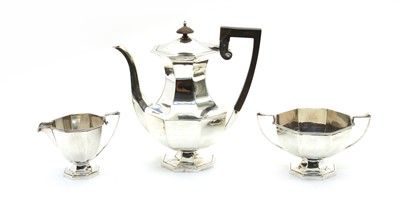 Lot 314 - A Geore V three piece silver tea set