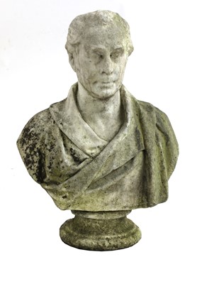 Lot 707 - A carved white marble portrait bust of a Victorian gentleman