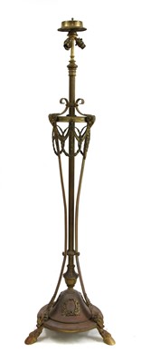 Lot 870 - A large brass Neoclassical style standard lamp