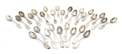 Lot 398 - A set of six Victorian fiddle pattern silver teaspoons