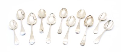 Lot 498 - A pair of George III old English pattern silver tablespoons