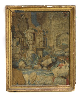 Lot 643 - An 18th century woolwork picture
