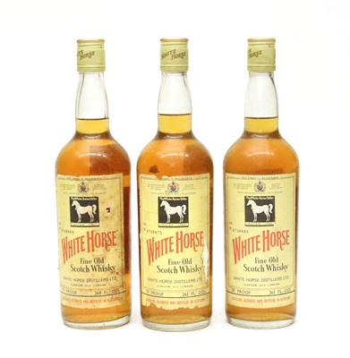 Lot 992 - White Horse, Fine Old Scotch Whisky, 70% proof, old bottling, three bottles