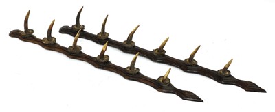 Lot 723 - A pair of antler tip whip racks