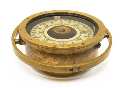 Lot 270 - A brass marine compass