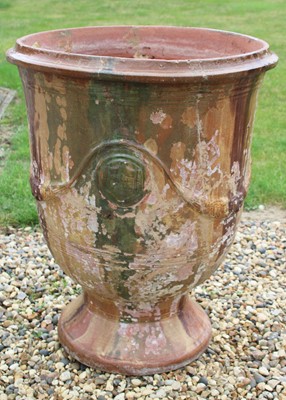 Lot 952 - A large French 'Poterie d'Anduze' glazed earthenware planter