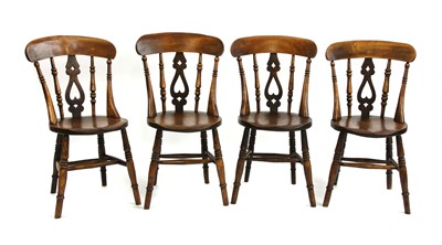 Lot 775 - A set of ash and elm kitchen chairs