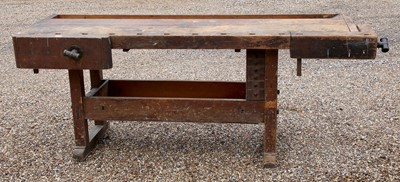 Lot 846 - An early 20th century wooden work bench