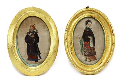 Lot 426 - Two Chinese pith paper paintings