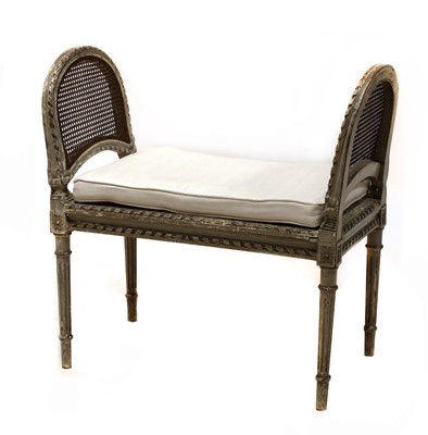 Lot 80 - A Continental painted and distressed window seat