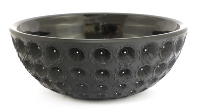 Lot 290 - A Lalique 'Nemours' black glass bowl