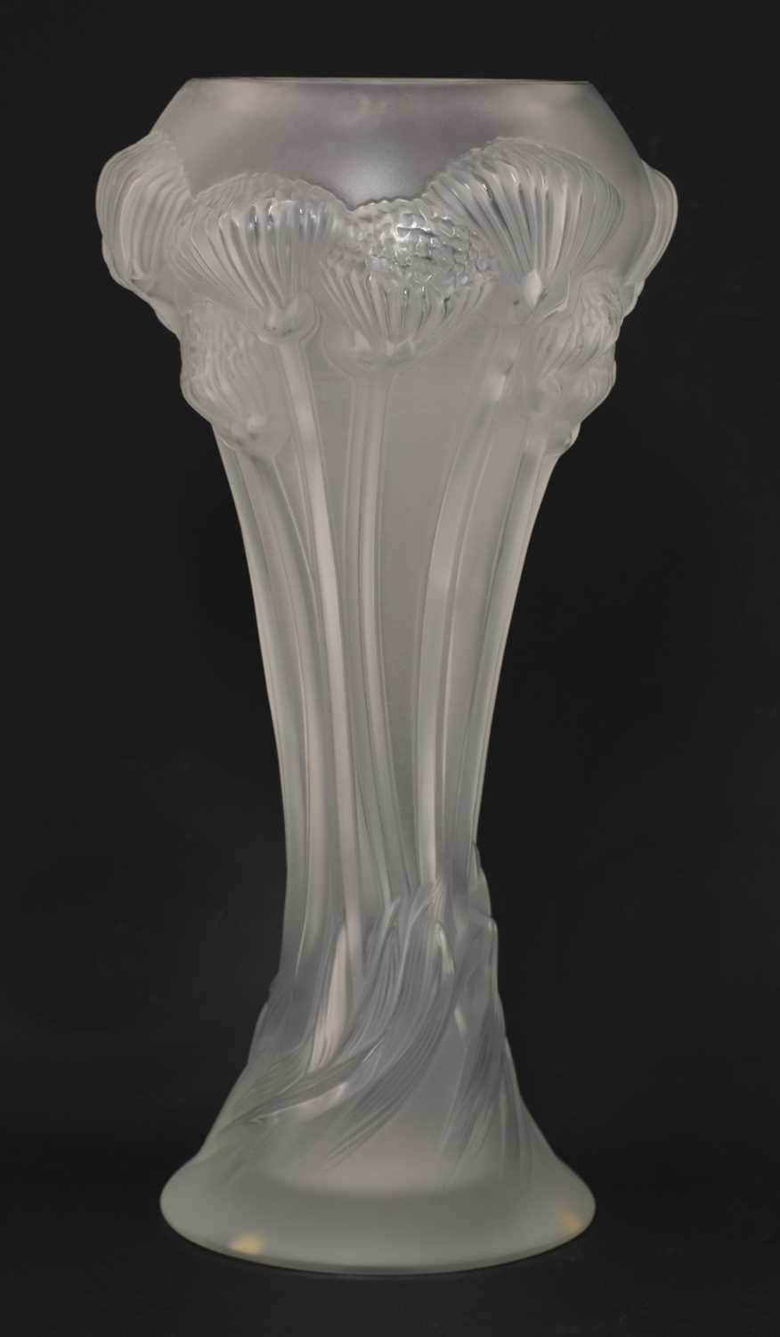 Lot 291 - A Lalique 'Button Rose' glass vase