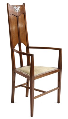 Lot 206 - An Arts and Crafts Glasgow-style inlaid mahogany armchair
