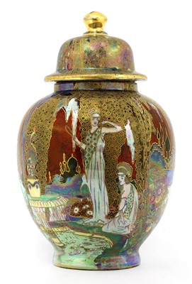 Lot 376 - A Winton Ware 'Fantasy' lustre vase and cover