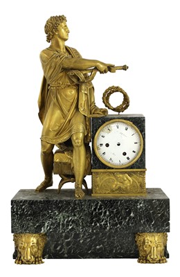 Lot 325 - A large and impressive French marble and gilt-bronze mantel clock