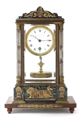 Lot 242 - A French four-glass 'pendule jours' torsion clock