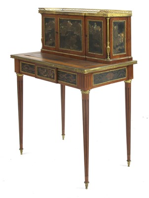 Lot 397 - A Louis XVI-style tulipwood bonheur-du-jour