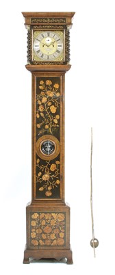 Lot 541 - A 10.5 inch square brass dial long case clock movement