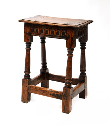 Lot 98 - An oak joint stool
