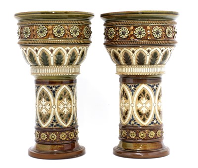 Lot 51 - Two Doulton Lambeth stoneware conservatory incense burners