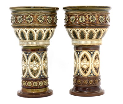 Lot 51 - Two Doulton Lambeth stoneware conservatory incense burners