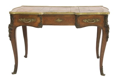 Lot 249 - A French Louis XV-style small kingwood bureau plat