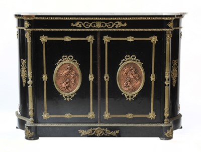Lot 405 - A Napoleon III ebonised side cabinet