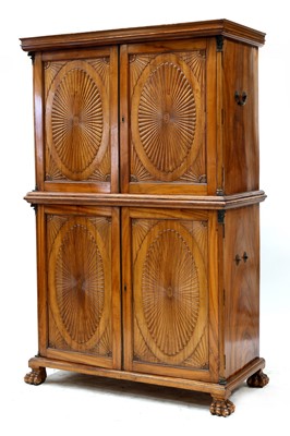 Lot 49 - An Anglo-Indian camphor wood linen press
