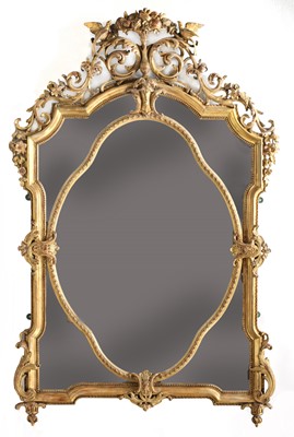 Lot 46 - A large giltwood and gesso overmantel mirror