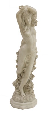 Lot 358 - A carved marble statue of a dancing maiden