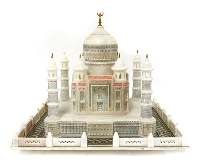 Lot 292 - A carved and painted alabaster model of the Taj Mahal