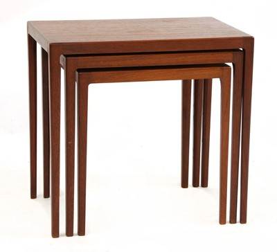 Lot 227 - A Danish nest of three teak tables