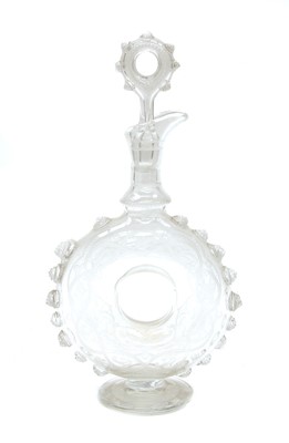 Lot 76 - A Stourbridge glass ‘doughnut’ decanter