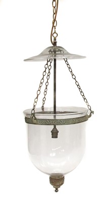 Lot 84 - A near pair of George III-style hanging candle lanterns