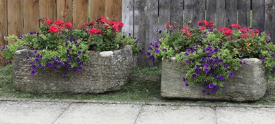 Lot 430 - A pair of sandstone farmyard troughs