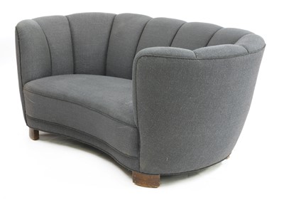 Lot 435 - A Danish blue/grey 'banana' settee