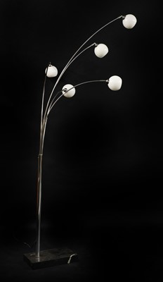 Lot 206 - A five-light 'Arc' chrome floor light