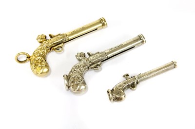 Lot 5 - A Sampson Mordan gilt metal novelty propelling toothpick