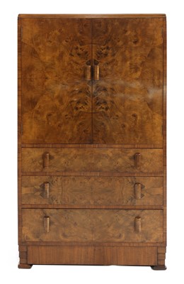 Lot 47 - An Art Deco burr walnut dressing cabinet