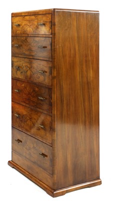 Lot 332 - An Art Deco walnut six-drawer chest of drawers