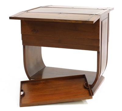 Lot 49 - An Art Deco teak 'surprise' drinks cabinet